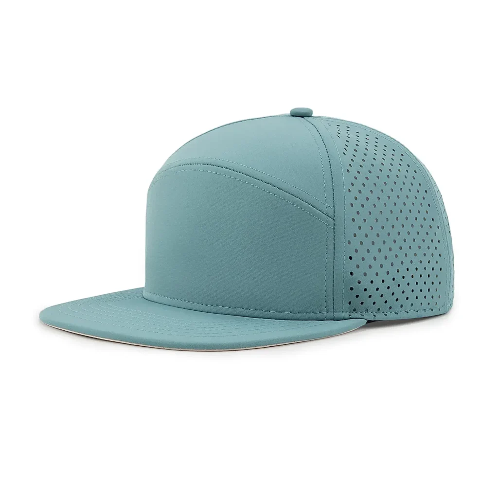 Performance Snapback Hat Laser Perforated Cap sky blue PSN608