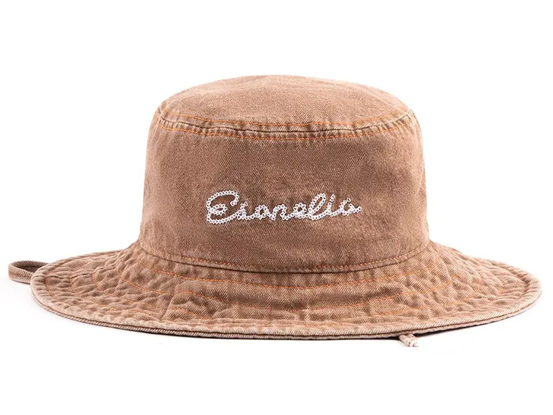 Custom jeans wide-brimmed bucket hat