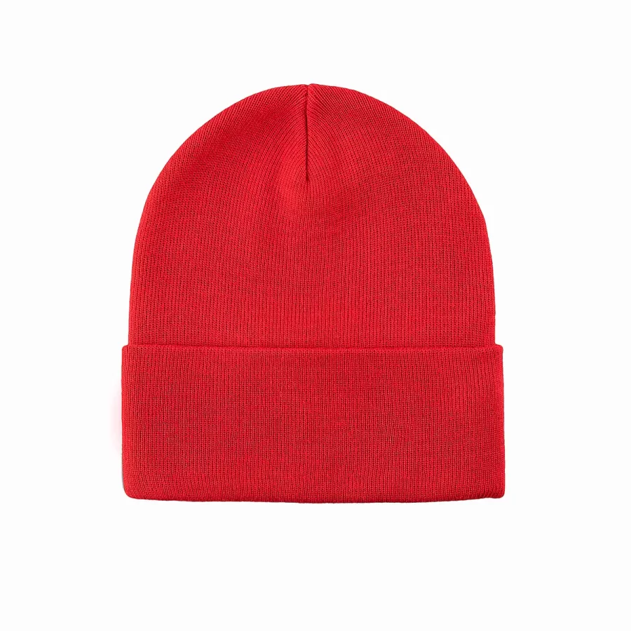 100% RPET Knit Cuffed Beanie-red-PBN0109