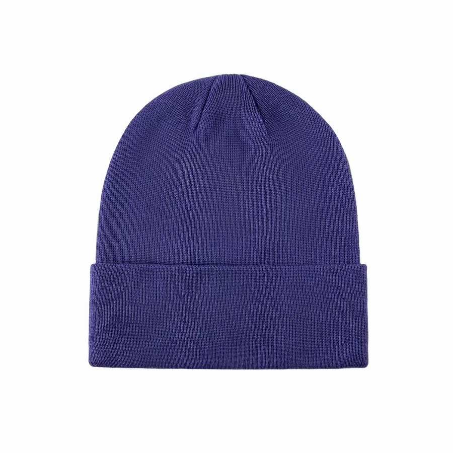 100% RPET Knitted Cuffed Beanie-purple-PBN0212