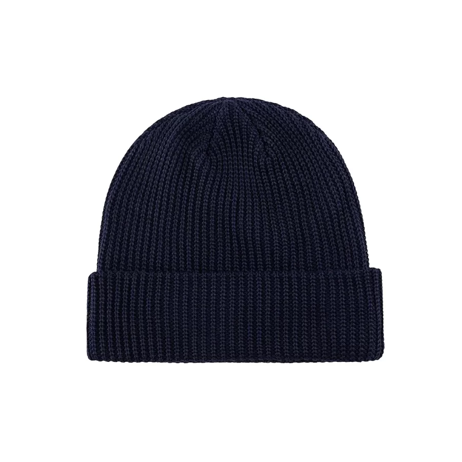 100% RPET Ribbed Cuffed Beanie-dark blue-PBN0408