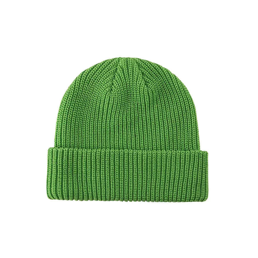 100% RPET Ribbed Cuffed Beanie-green-PBN0406