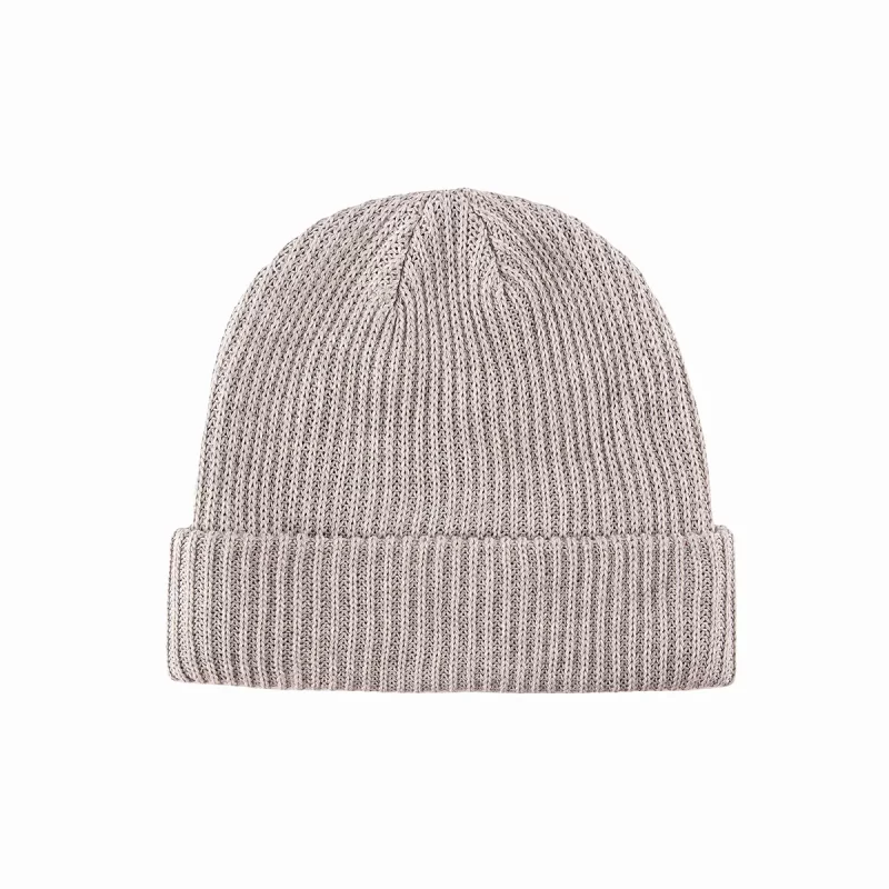 100% RPET Ribbed Cuffed Beanie-grey-PBN0407