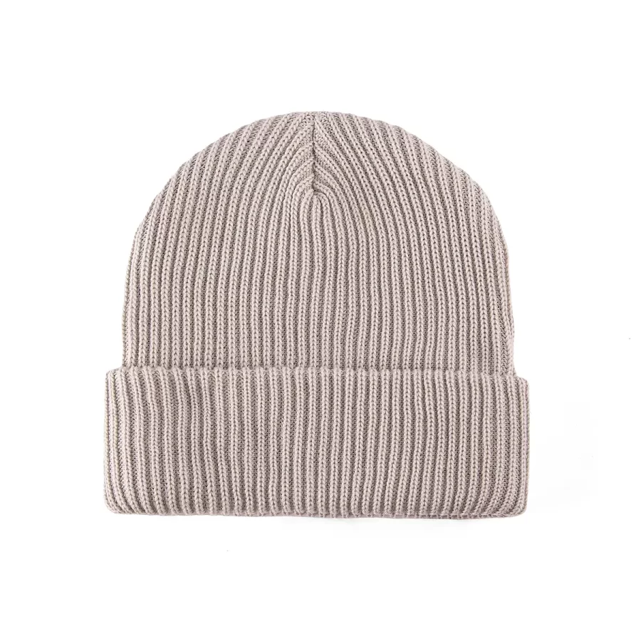 100% RPET Ribbed Knit Cuffed Beanie-grey-PBN0307