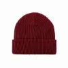 100% RPET Ribbed Knit Cuffed Beanie-wine-PBN0314