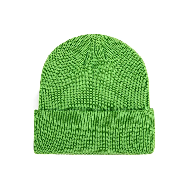 100% rPET Classic Ribbed Cuffed Beanie-green-PBN0606