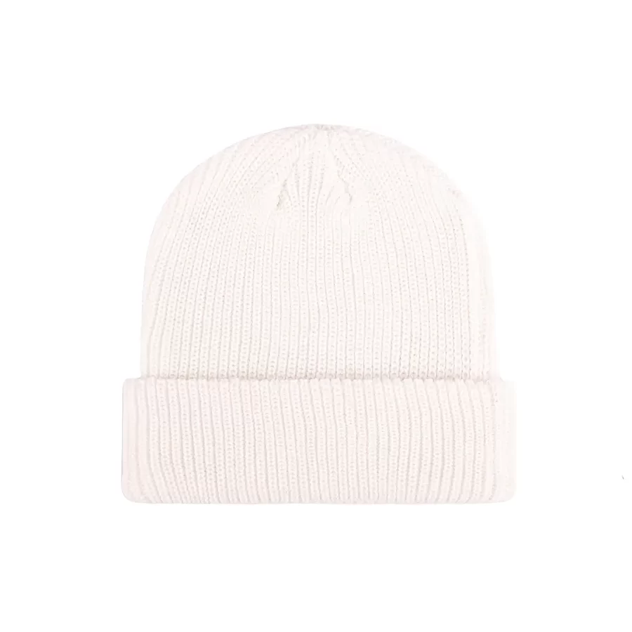 100% rPET Classic Ribbed Cuffed Beanie-white-PBN0602