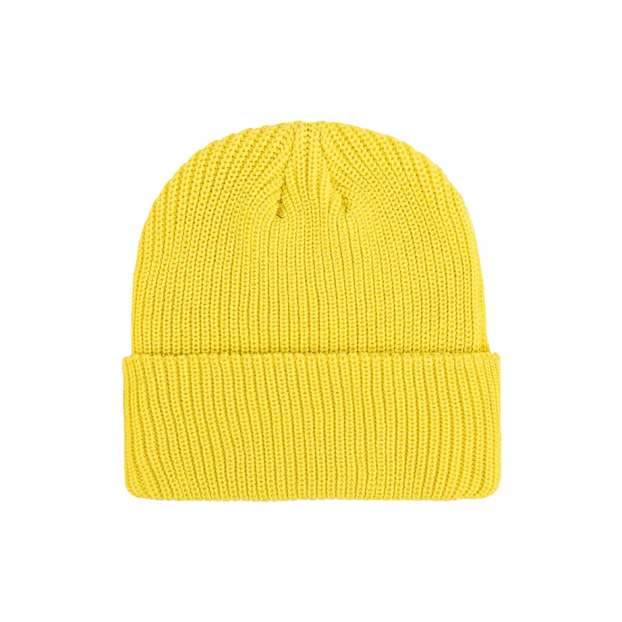 100% rPET Classic Ribbed Cuffed Beanie-yellow-PBN0615