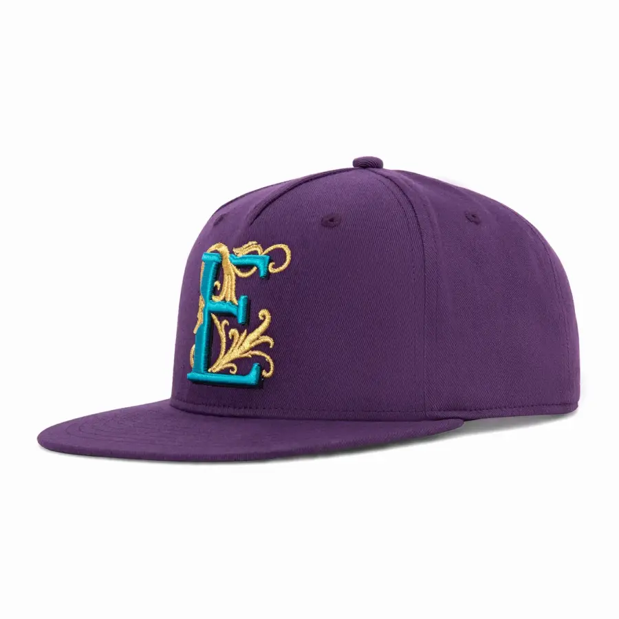 Metal Embroidered Flat Cap