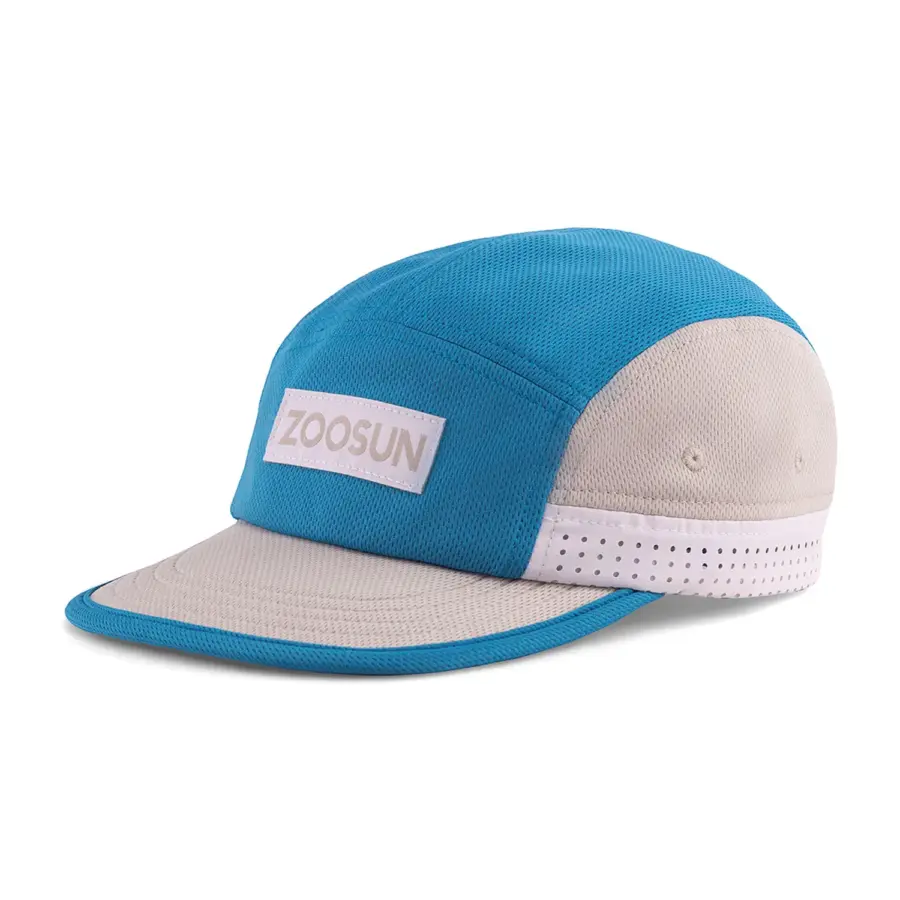 Recycled Polyester Breathable Colorblock 5-Panel Hat - Image 3