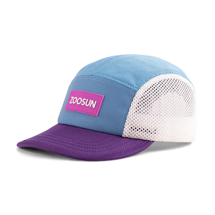 Recycled Polyester Breathable Sports Colorblock 5-Panel Running Cap - Image 2