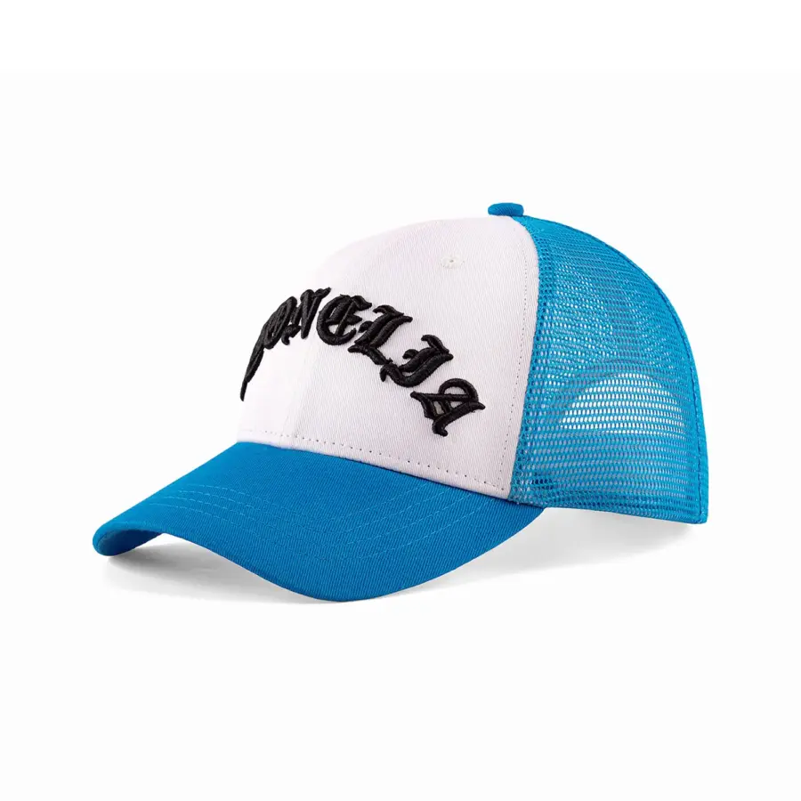 Recycled Cotton Embroidered Logo Colorblock Mesh Cap - Image 3