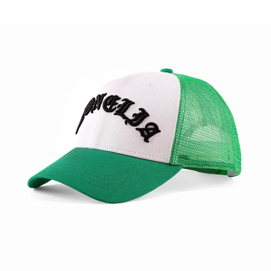 Recycled Cotton Embroidered Logo Colorblock Mesh Cap - Image 2