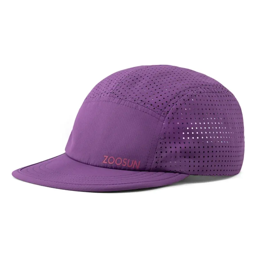 Recycled Nylon Laser-Punched Thin Sports Five-Panel Cap - Image 2