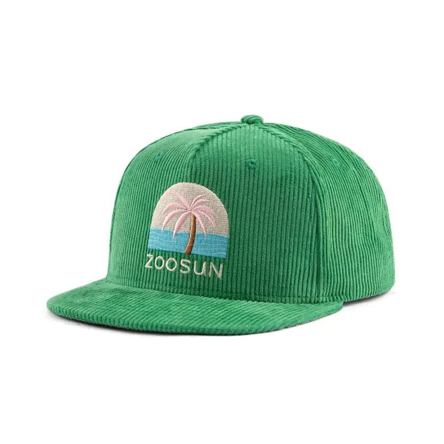 Coconut Tree Embroidery Beach Snapback Hat - Image 3