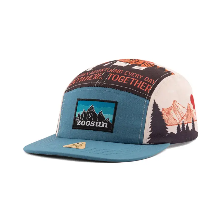Eco-Friendly Canvas Pattern Print 5 Panel Camp Hat