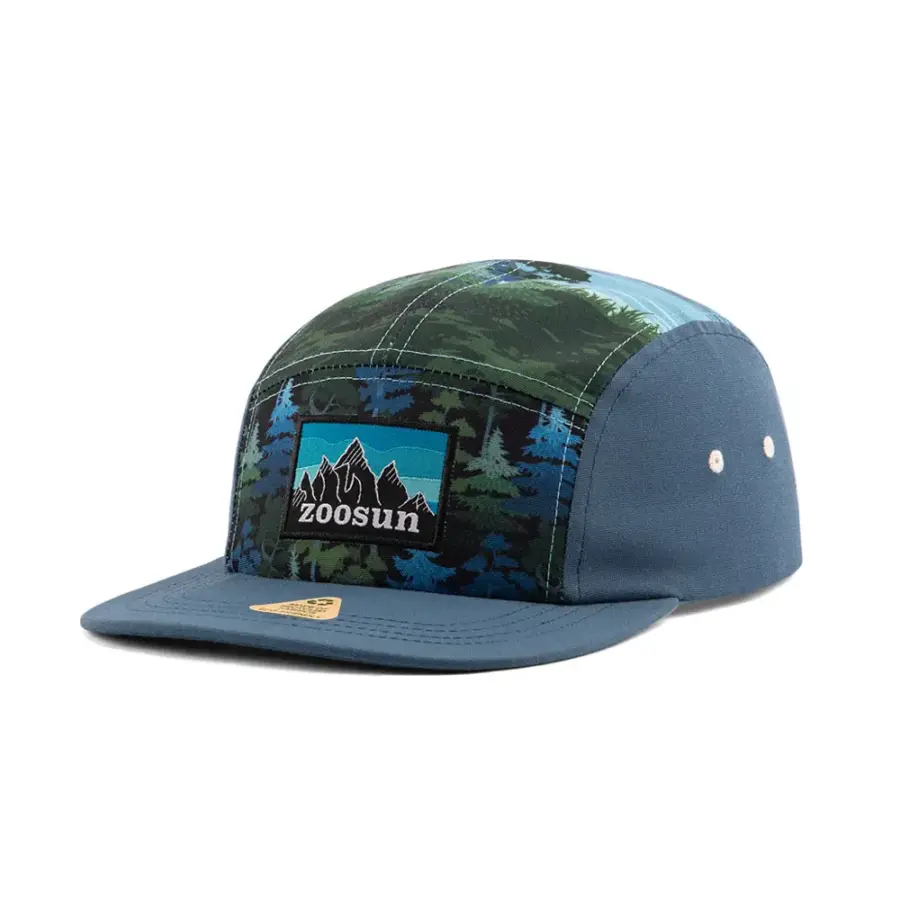 Eco-Friendly Canvas Pattern Print 5 Panel Camp Hat - Image 2