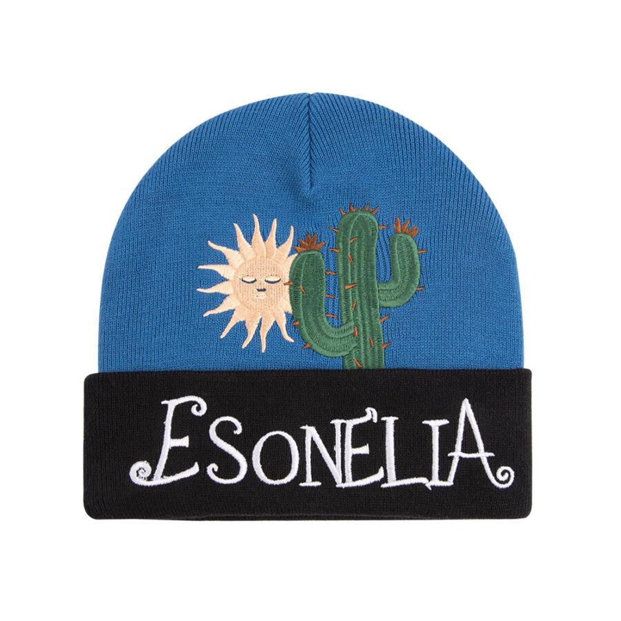 Embroidery Cuffed Knit Beanie - Image 2