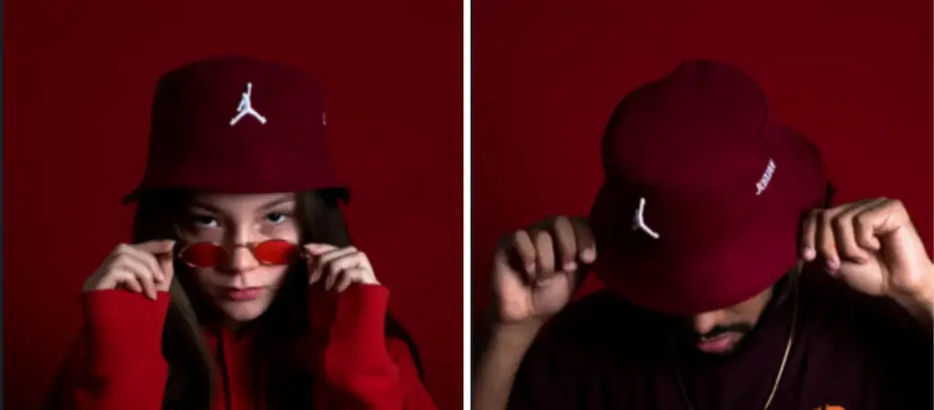 burgundy bucket hat