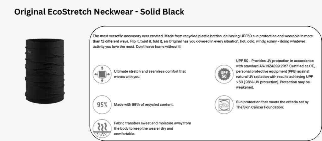 Original EcoStretch Neckwear - Solid Black