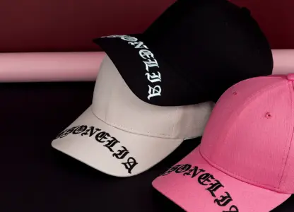 brim embroidered baseball caps black2